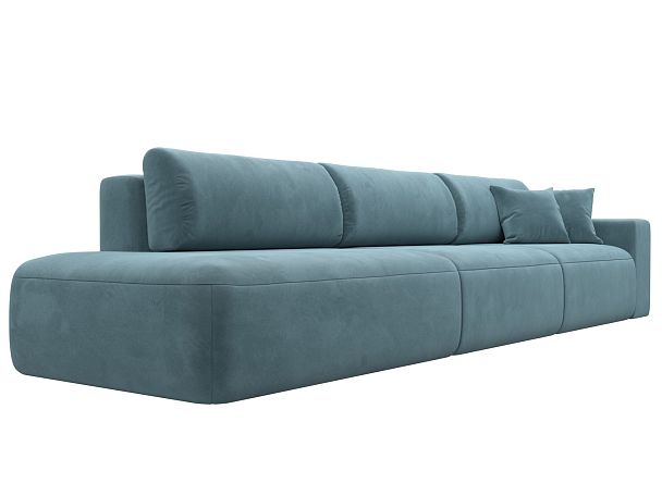 Диван прямой Лига-036 Модерн Лонг подлокотник справа Велюр бирюзовый - Вид 4