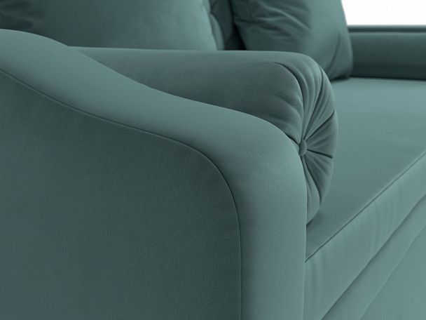Прямой диван софа Сойер (полностью велюр бирюзовый) - Вид 4