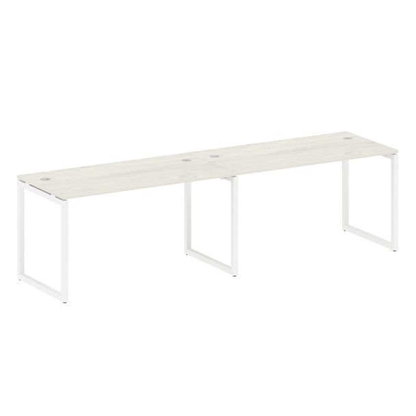 Metal System Quattro Р. ст. на 2 раб. места на О-образном м/к 40БО.СМ-2.3 Дуб наварра/Белый металл 2800*720*750 - Вид 1