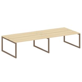 Metal System Quattro Р. ст. на 4 раб. места на О-образном м/к 50БО.СМ-4.5 Акация/Мокко металл 3600*1475*750 - Фото предпросмотра