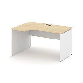 Стайл Проджект Стол рабочий эргоном. SN-D.SPA-022(L) Акация Лорка/Белый/Черная Заглушка 1580*800/980 - Фото предпросмотра