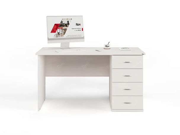 UNITY РС06-14 R ДУБ МОЛОЧНЫЙ Стол однотумбовый 1400х600х750 - Вид 2