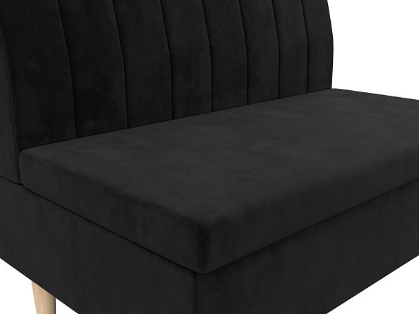 Диван прямой Мини Велюр черный - Вид 3