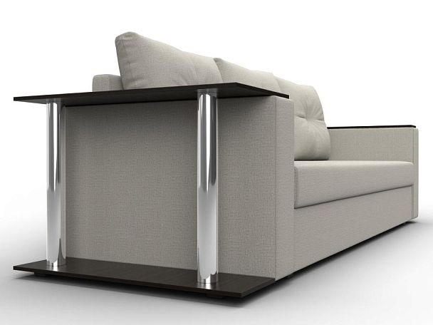 Диван прямой Атланта Лайт со столом слева Рогожка бежевый - Вид 3