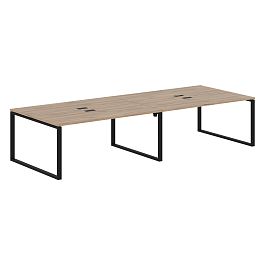 Стол 4-х местный EQWST 3513 Дуб Денвер светлый/Черный 3526х1346х750 EDIS - Фото предпросмотра