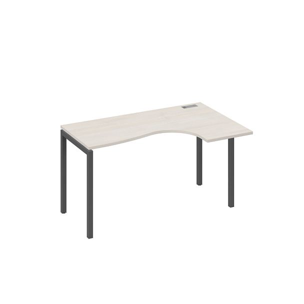 Стол эргономичный правый "Классика" на металлокаркасе DUE A4 А4 Б2 034 БП дуб / металлокаркас антрацит - Вид 1