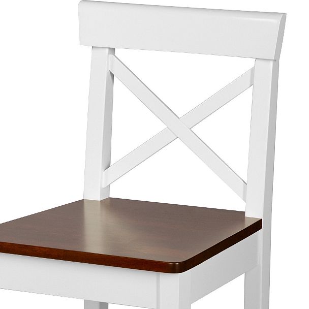 Комплект деревянных полубарных стульев с жестким сиденьем Бергольф Белый/Темный орех, 3 шт. - Вид 6