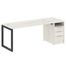 Metal System Quattro Р. ст. с тумбой на О-образном м/к 50БО.РС-СТП-1.4 Дуб наварра/Антрацит металл 2012*720*750 - Фото предпросмотра