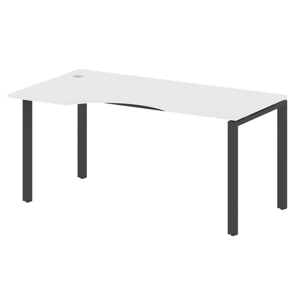 Metal System Стол криволинейный левый на П-образном м/к БП.СА-1 (L) Белый/Антрацит металл 1600*900*750 - Вид 1