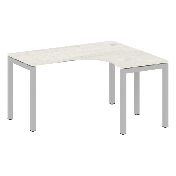 Metal System Quattro Стол криволинейный правый на П-образном м/к 50БП.СА-3 (R) Дуб наварра/Серый металл 1400*1200*750 - Вид 1