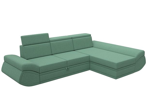 Диван угловой Лига-032 правый угол Рогожка зеленый - Вид 5