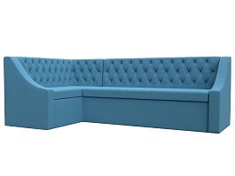 Диван кухонный угловой Мерлин левый угол Рогожка голубой - Фото предпросмотра