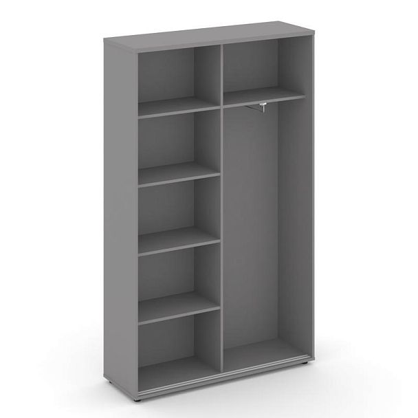 Стайл Проджект Шкаф-купе комбинированный SN.SHK.E-002 Серый Пепел/Белый/Черный Ручки 1200*400*1982 - Вид 2