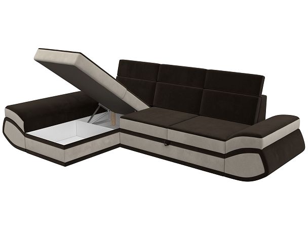 Диван угловой Лига-032 левый угол Микровельвет коричневый - Вид 8