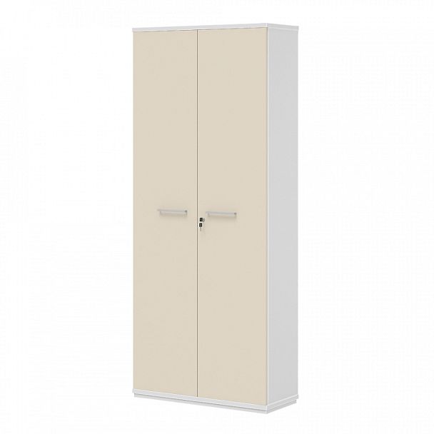 Гардероб "Офисные шкафы для одежды"  ПК-МИН-Г220Х92/18/35-В1-1188 бежевый песок + белый - Вид 1