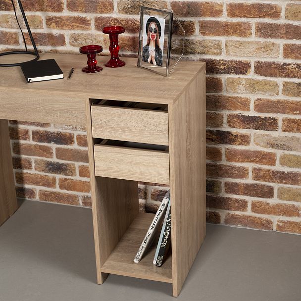 Стол письменный/компьютерный BRABIX "Scandi CD-017", 900х450х750 мм, 2 ящика, дуб сонома, 641895, ЦБ013706-2 - Вид 12