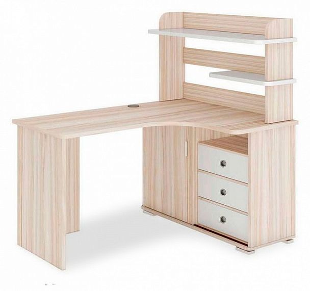 Стол компьютерный Домино СР-145 Карамель/Белый правый - Вид 1