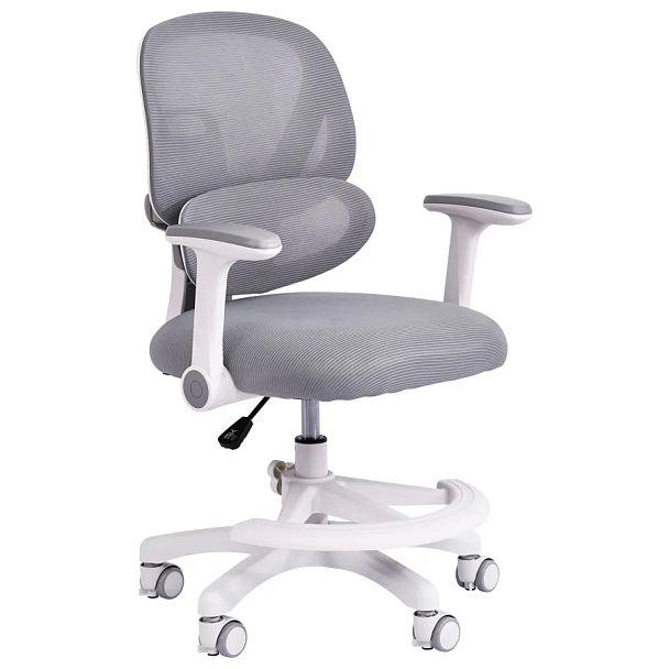 Кресло детское с подставкой для ног BRABIX KIDS "MG-220", сетка/ткань TW, серое, 533315 - Вид 2