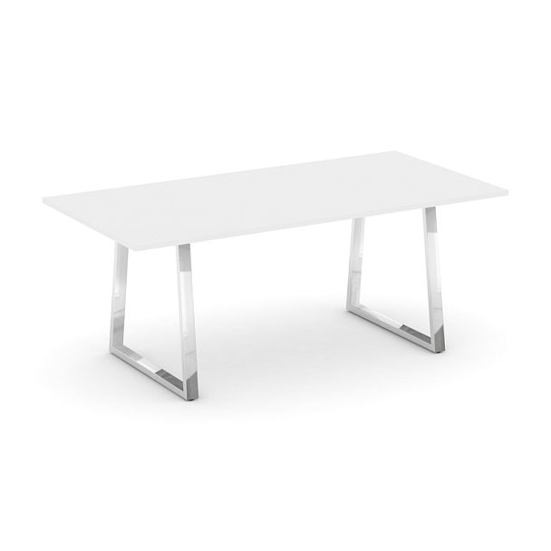 Style Project Direct Lux Стол переговорный M-SN-6T1.SPRG-198.3 Белый/Нержавеющая Сталь/Хром 1980*980*25 - Вид 1