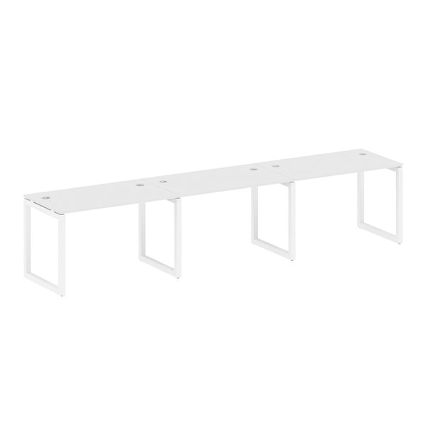 Metal System Quattro Р. ст. на 3 раб. места на О-образном м/к 50БО.СМ-3.2 Белый/Белый металл 3600*720*750 - Вид 1