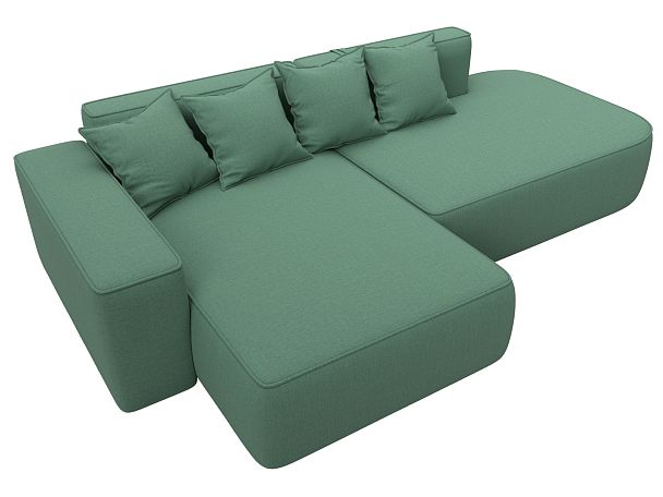 Диван угловой Лига-065 угол левый Рогожка зеленый - Вид 5
