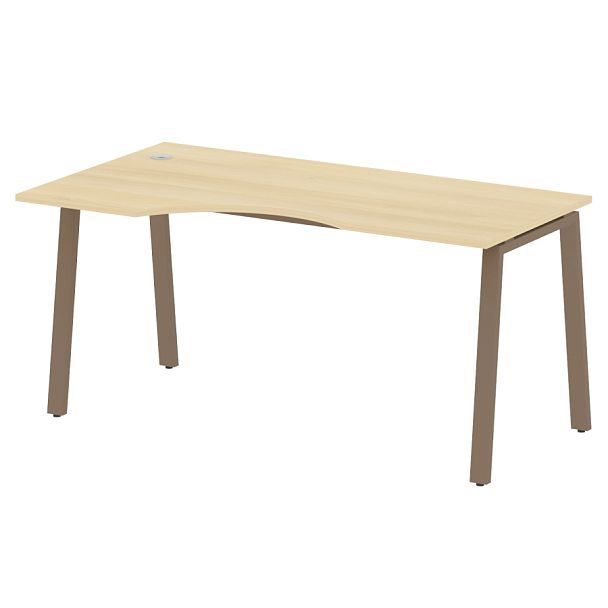 Metal System Стол криволинейный левый на А-образном м/к БА.СА-1 (L) Акация/Мокко металл 1600*900*750 - Вид 1