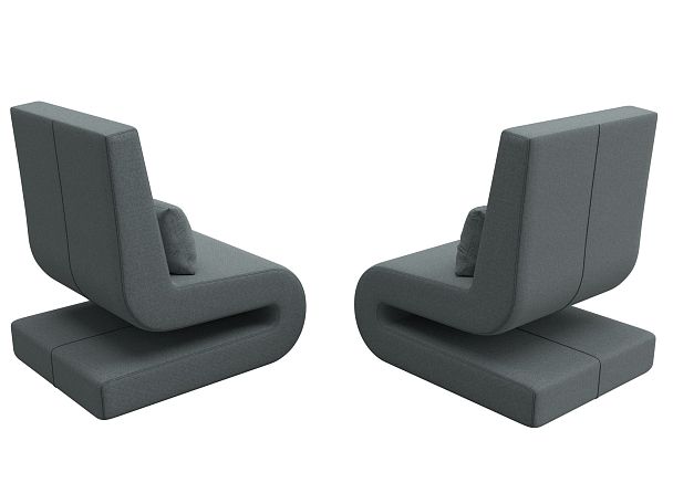 Кресло Волна (2 шт.) Рогожка серый - Вид 5