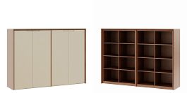 Шкаф средний 4 двери Concept 210x50x149 дуб капучино - Фото предпросмотра