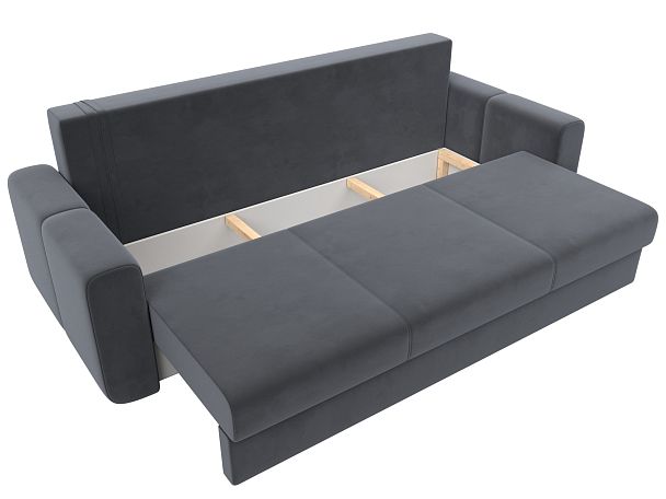 Прямой диван Лига-031 Велюр серый - Вид 7