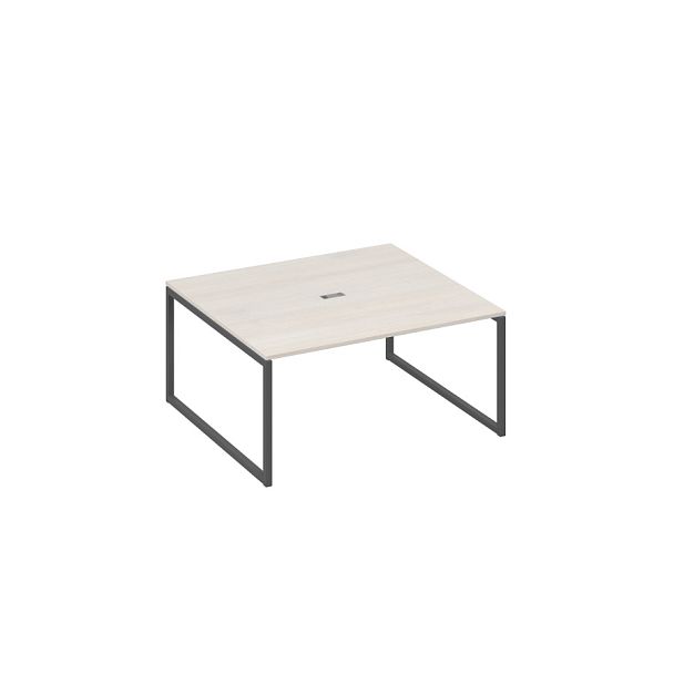 Стол переговорный 160 на каркасе QUATTRO A4 А4 Б4 136 БП дуб / металлокаркас антрацит - Вид 1