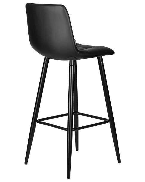 Стул барный DOBRIN NICOLE (черные матовые ножки, черная экокожа (P-01)) - Вид 4