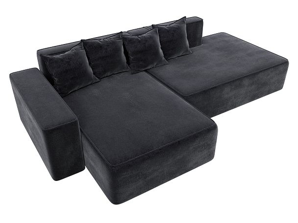 Диван угловой Лига-079 угол левый Велюр серый - Вид 6