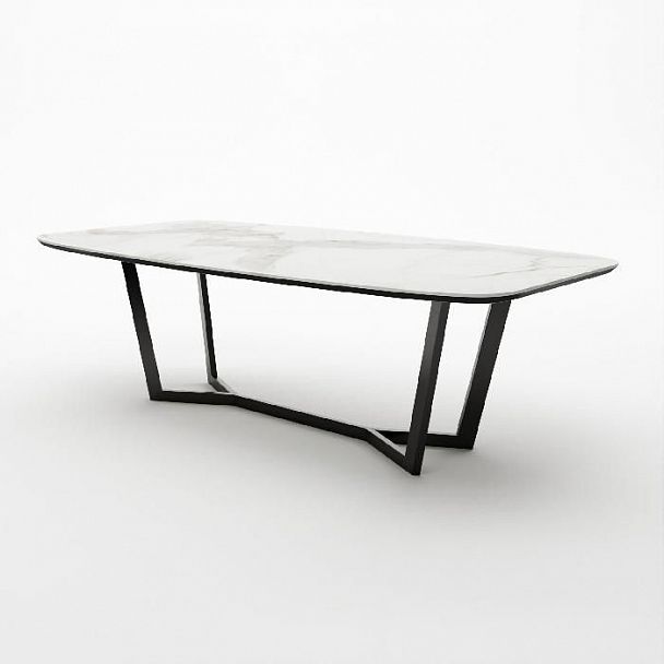 Стол овальный Mercedes 180, керамика белая - Вид 1