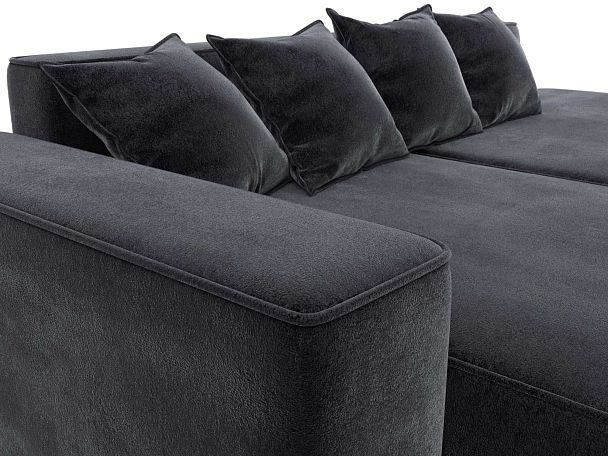 Диван угловой Лига-065 угол левый Велюр серый - Вид 4