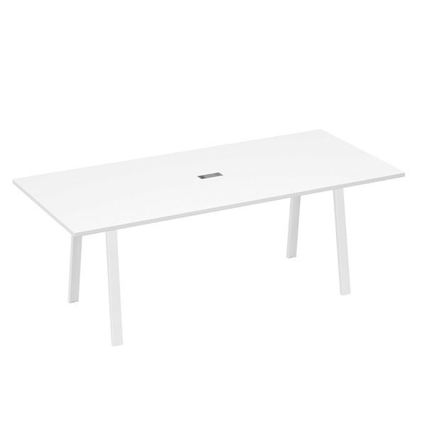 Стол 220 на каркасе TRE для переговоров A4 А4 Б3 124 БП белый премиум / металлокаркас белый - Вид 1