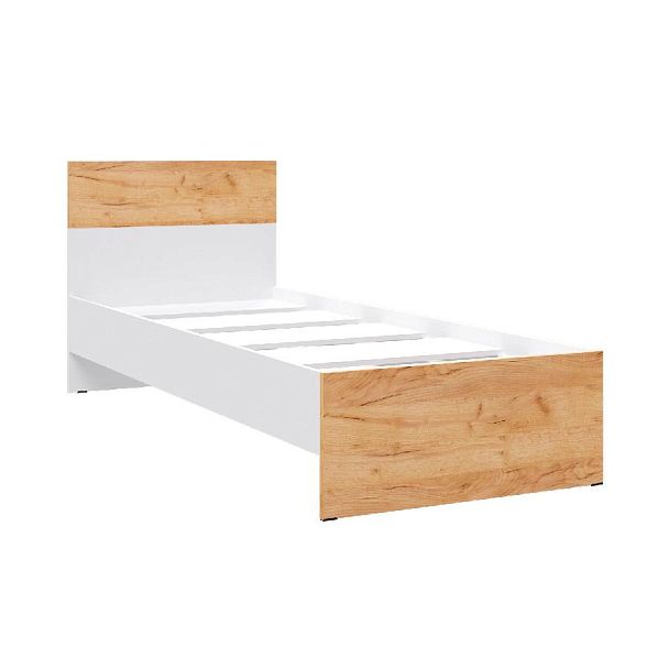 Кровать Юнона (0,8 м) белый/дуб крафт золотой - Вид 1