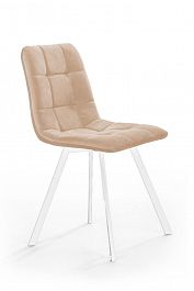 Стул UNO, бархат бежевый 5/ белый профиль - Фото предпросмотра
