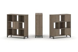 Стайл Проджект Набор стеллажа 2-х сторон., 3 яр. SN.NSD-331 Вяз Благородный/Металл Антрацит 1121*400 - Фото предпросмотра