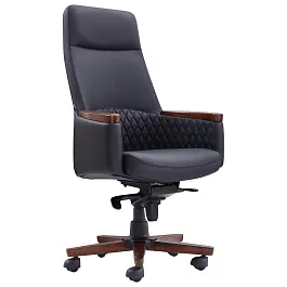 Кресло HAWASAN (ХАВАСАН) "Desire EX-771", мультиблок, дерево, натуральная кожа, черное, 532935 - Фото предпросмотра