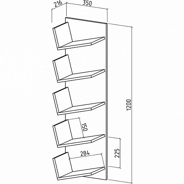 Полка книжная Чайка-3 - Вид 2