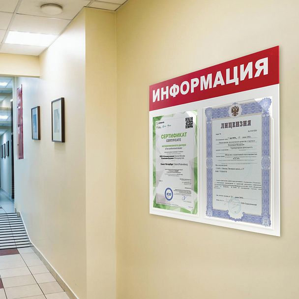 Доска-стенд "Информация" 50х43 см, 2 плоских кармана формата А4, ЭКОНОМ, BRAUBERG, 291009 - Вид 5