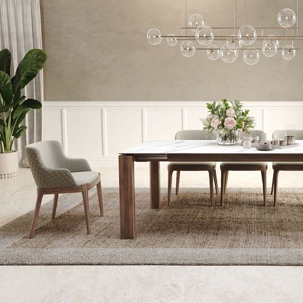 Стол раскладной Aron (160+40), керамика матовая белая - Вид 6