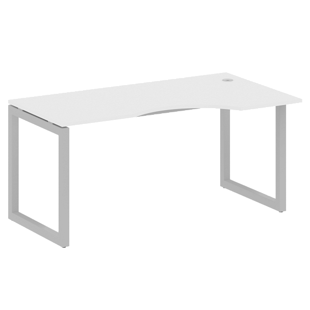 Metal System Quattro Стол криволинейный правый на О-образном м/к 50БО.СА-1 (R) Белый/Серый металл 1600*900*750 - Вид 1