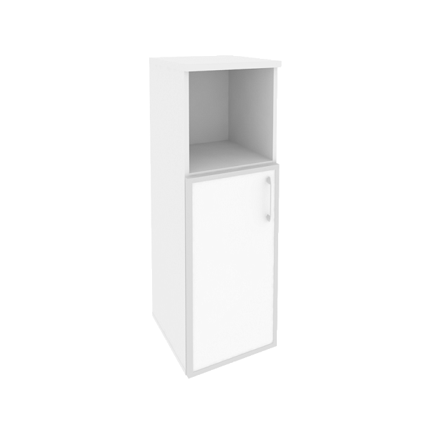 Onix Шкаф средний узкий левый O.SU-2.2 R (L) white Белый бриллиант/Стекло white 400*420*1207 - Вид 1