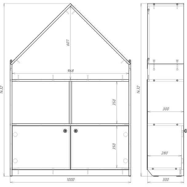Стенка модульная детская ДОМИК - Вид 2