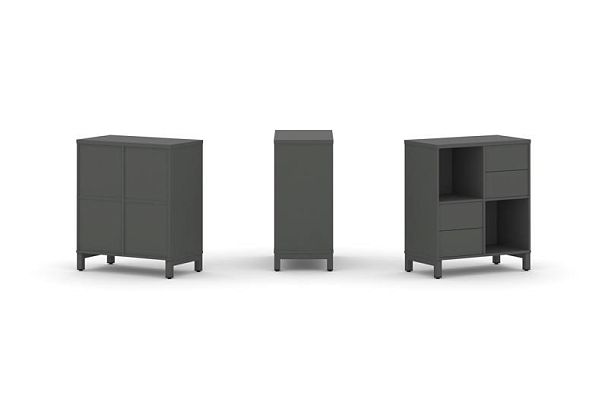 Стайл Проджект Набор стеллажа 1 сторон., 2 яр. SN.NS-221 Антрацит/Металл Антрацит 754*400*881 - Вид 1