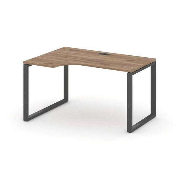 Стайл Проджект Стол рабочий эргоном. SN-6O.SPA-011(L) Дуб Табак/Металл Антрацит 1380*700/980*750 - Вид 1