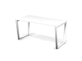 MATRIX 121S102-V Стол прямой, проводник вырезной (V-обр. опоры) 1580х780х775 Белый - Фото предпросмотра