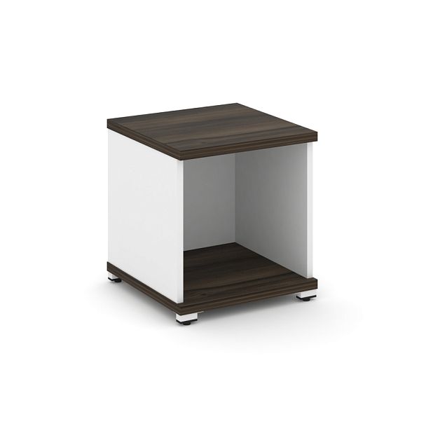 Concept Стеллаж 1 узкая секция, 1 ниша CN.STU-110 Дуб Мали/Белый Бриллиант/Металл Белый 420*420*450 - Вид 1