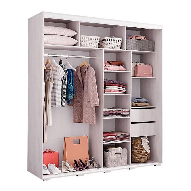 Шкаф-купе "Крафт-7" (1962х2176х591) Ясень белый - Вид 2